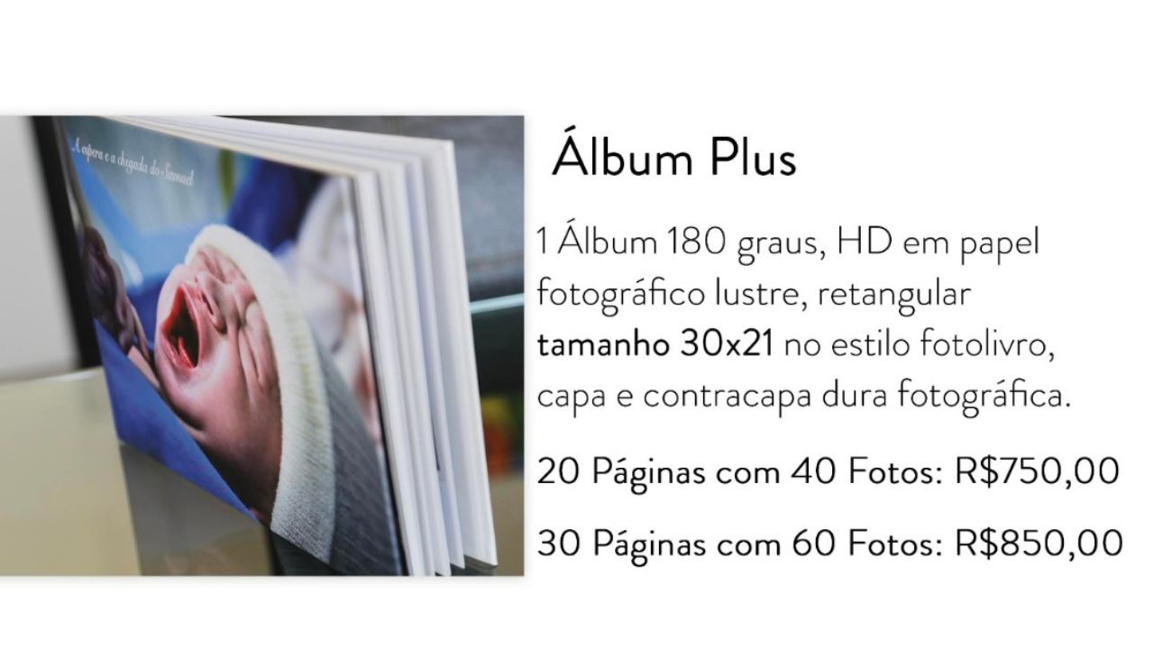 Modelo do Álbum Plus, 30 por 21 centímetros